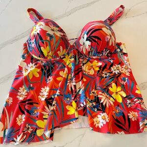 Swimsuit For All Orange Floral Tankini Swimsuit Top